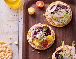 Galettes apéritives houmous et betterave